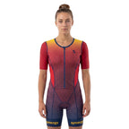 Women's Pro Short Sleeve Tri Suit - Flame Lily 01