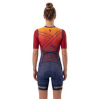 Women's Pro Short Sleeve Tri Suit - Flame Lily 02