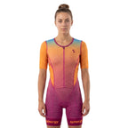 Women's Pro Short Sleeve Tri Suit - Marigold Orange 01