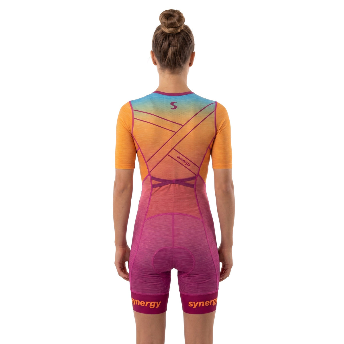 Women's Pro Short Sleeve Tri Suit - Marigold Orange 02