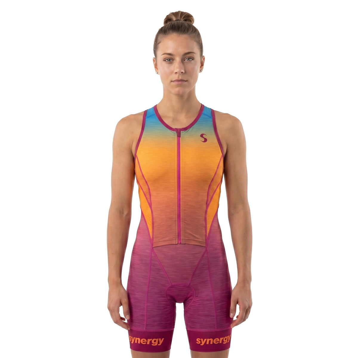 Women's Pro Sleeveless Racerback Tri Suit - Marigold Orange 01