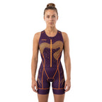 Women's Pro Sleeveless Racerback Tri Suit - Aurora Purple Gold - Front