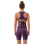 Women's Pro Sleeveless Racerback Tri Suit - Aurora Purple Gold - Back
